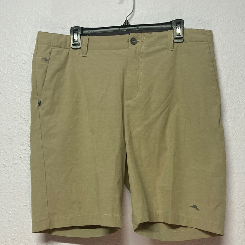 Tommy Bahama Gray Chip and Run Golf Strech Chino Shorts men's 36